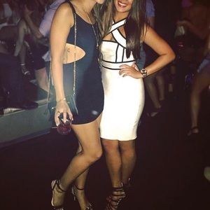 Bodycon black and white dress